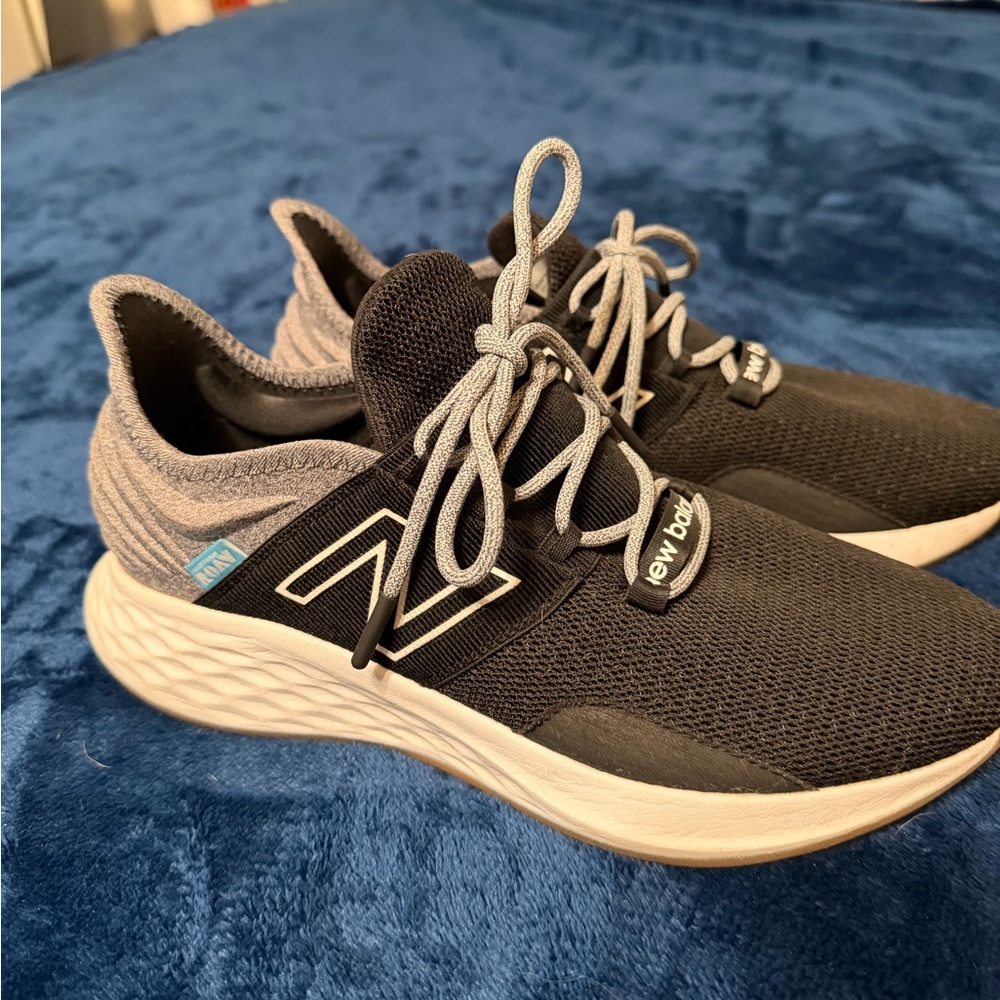 New Balance Black, Gray and White Knit Running Shoes